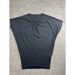 COS Shirt Womens Small Black Draped Lyocell Loose Fit Batwing Sleeve Minimalist